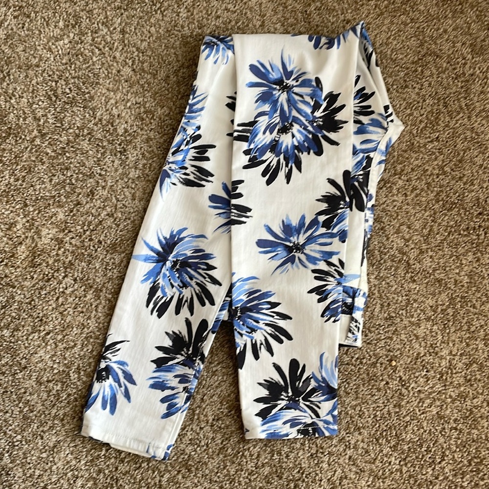 Blue Floral Gap Jeans